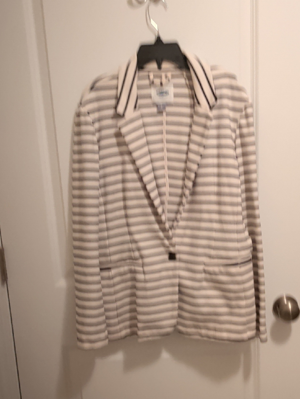 Old Navy Cream and Black Striped Women's Blazer